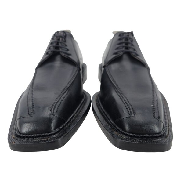 New Italian Barley Shoemakers Men\'s Size 11 44 Black Leather Dress Shoes Oxfords